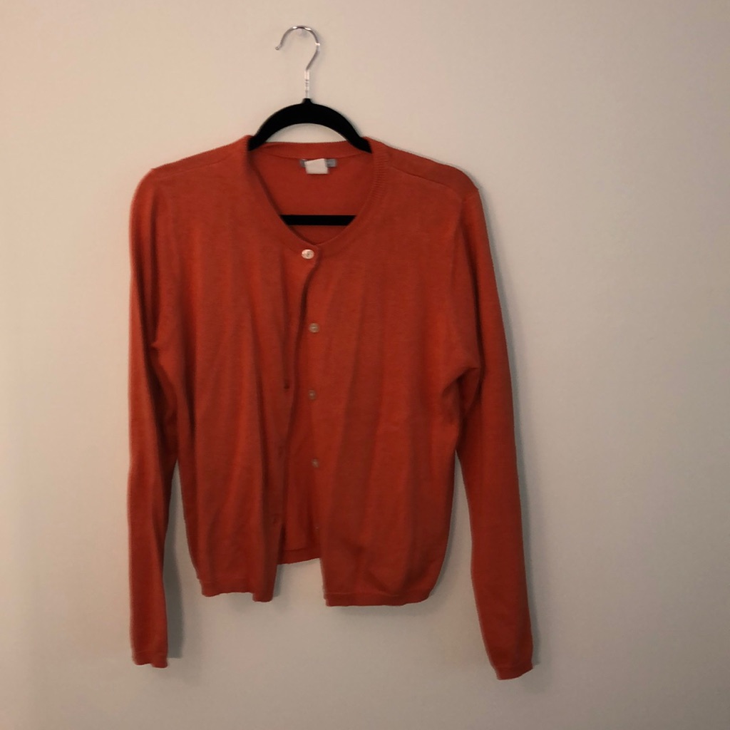 Orange Button Down Sweater